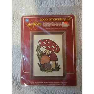 Mushroom Loop Embroidery Kit Boye Rush N Punch Set Cottagecore Vintage 1980 RARE